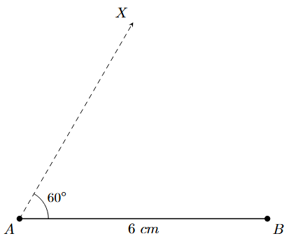 Construct angle 60 at A